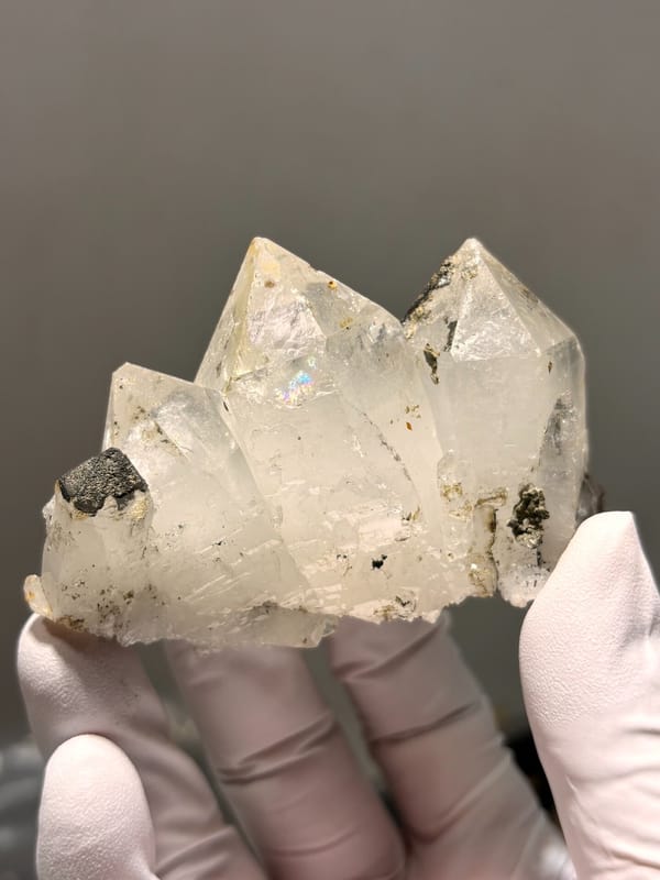 Milky Tibetan quartz cluster with imprint marks from Tibet, China, reverse side