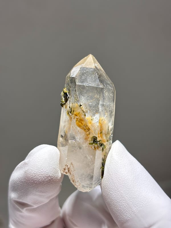 Garden quartz with orange and green inclusions from Sichuan, China, second angle