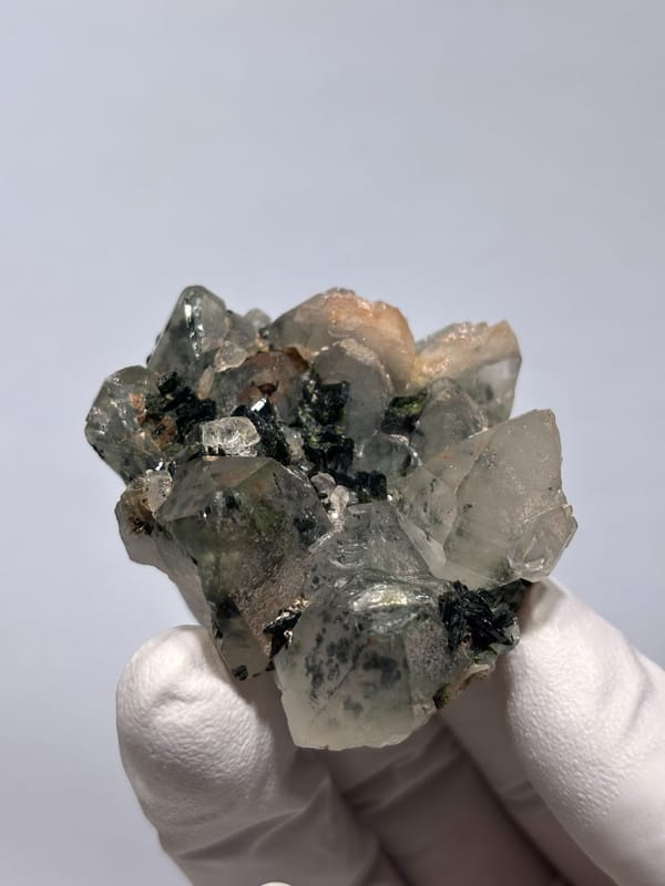Garden quartz cluster with green inclusions from Sichuan, China, second angle
