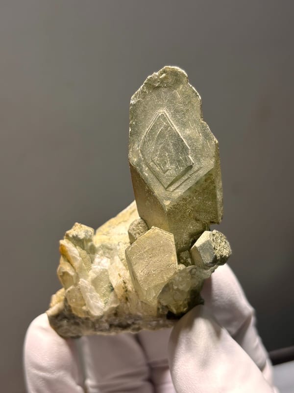 Green phantom quartz cluster from Sichuan, China, second angle