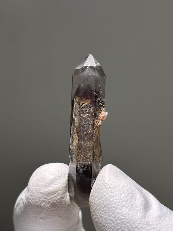 Slender red phantom quartz wand from Brazil, second angle