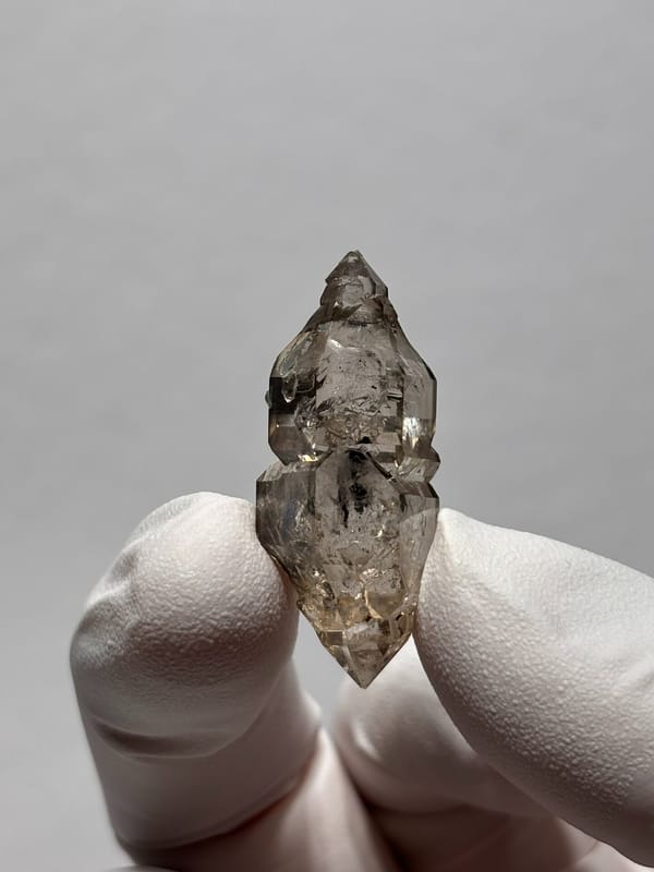 Smoky double-terminated quartz with sceptre tip from Yunnan, China, second angle