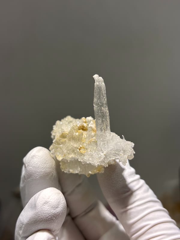 Gypsum crystal bar with rising blade from Guizhou, China, second angle
