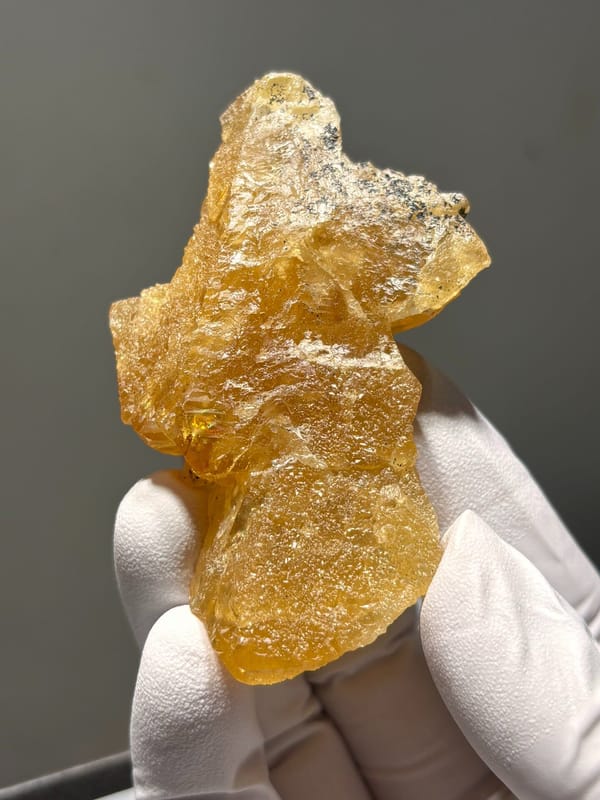 Golden scheelite crystal group from Xuebaoding, Sichuan, China, second angle