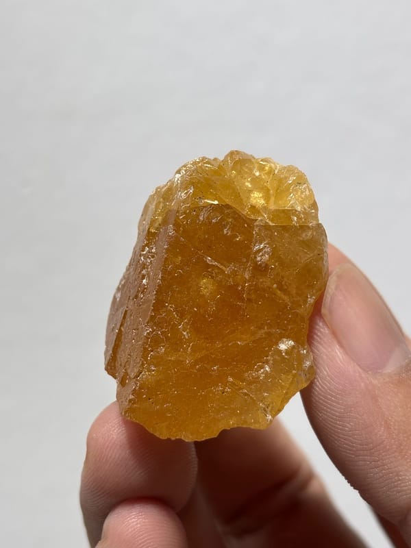 Honey-orange scheelite crystal from Xuebaoding, Sichuan, China, second angle