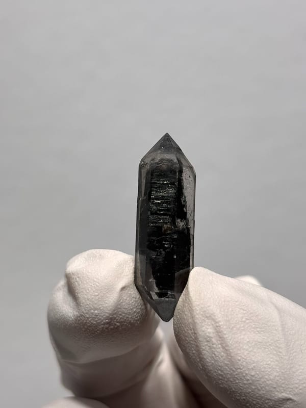 Black double-terminated quartz with clear tip from Yunnan, China, second angle
