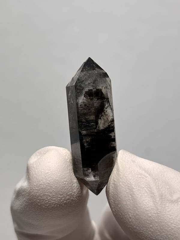 Black double-terminated quartz with clear tip from Yunnan, China, second angle