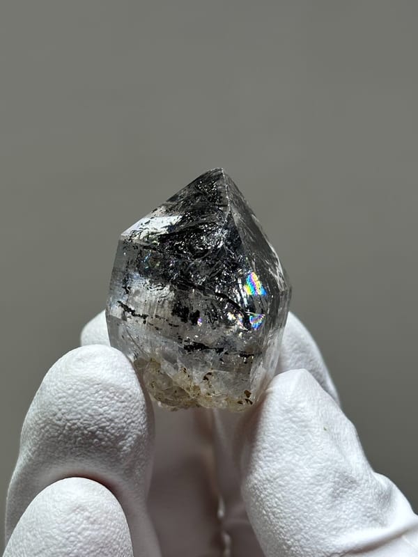 Stout black quartz with floater base from Yunnan, China, second angle