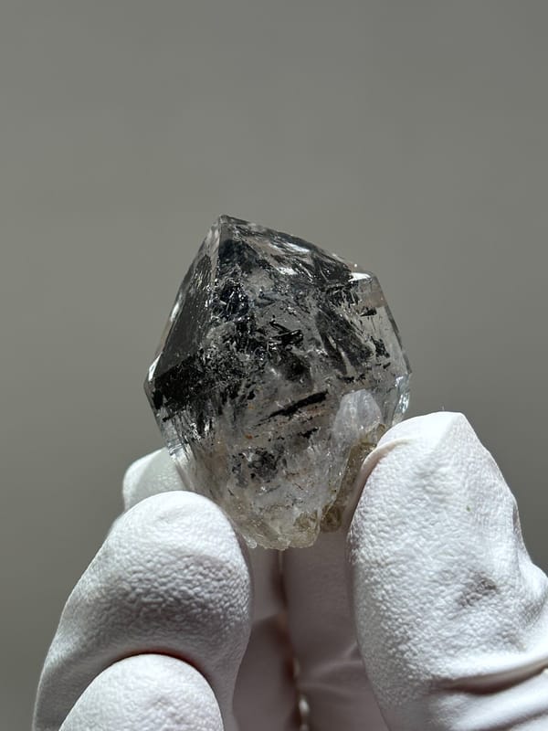 Stout black quartz with floater base from Yunnan, China, reverse side