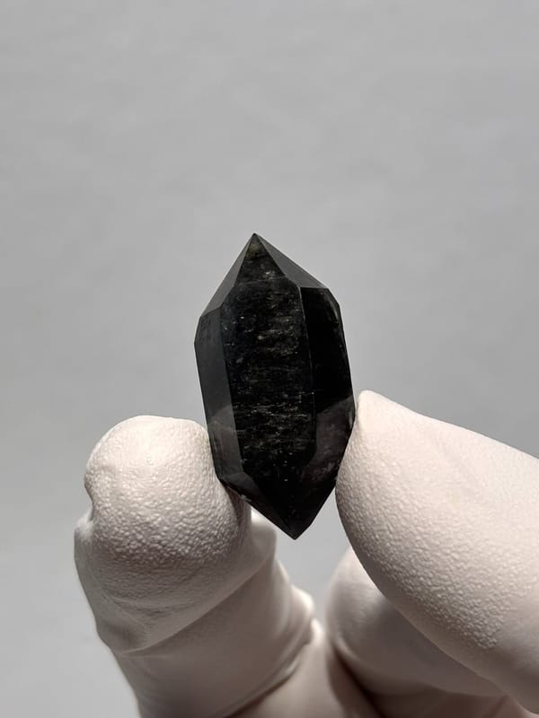 Stout black double-terminated quartz from Yunnan, China, second angle