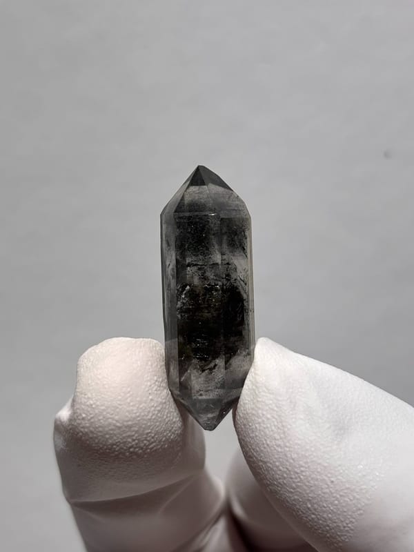Black double-terminated quartz with clear tip from Yunnan, China, second angle
