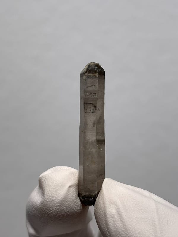 Needle-thin capped double-terminated quartz from Yunnan, China, second angle