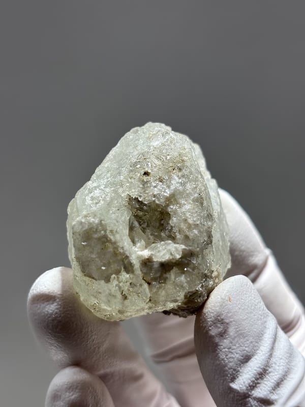 Etched aquamarine with mica and feldspar from Sichuan, China, second angle