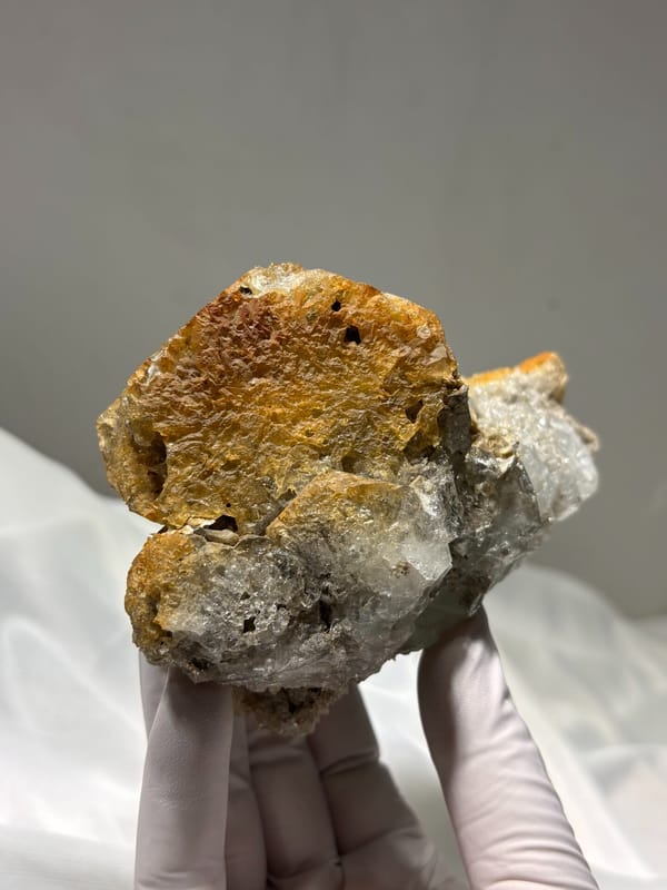 Aquamarine block with rusty matrix from Xuebaoding, Sichuan, China, second angle