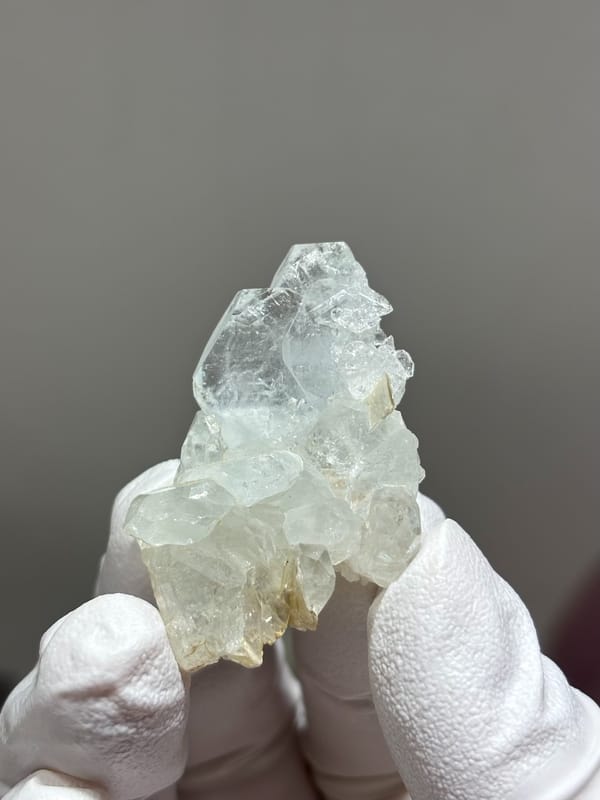 Multi-crystal clear aquamarine group from Xuebaoding, Sichuan, China, second angle