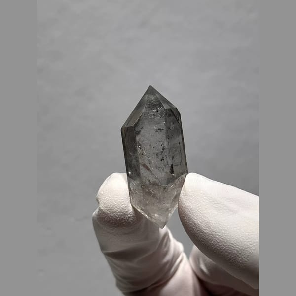 Drifting-Sand Double-Terminated Quartz from Yunnan, China — detail view