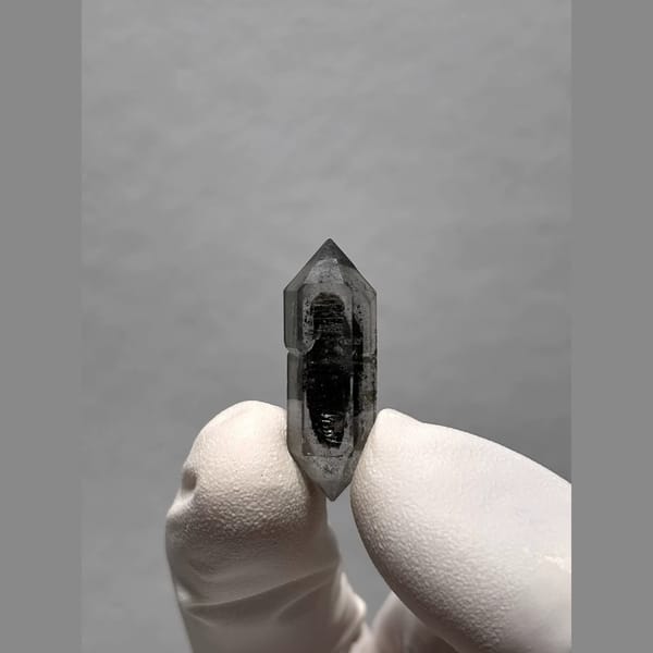 Black-Core Double-Terminated Quartz from Yunnan, China — detail view