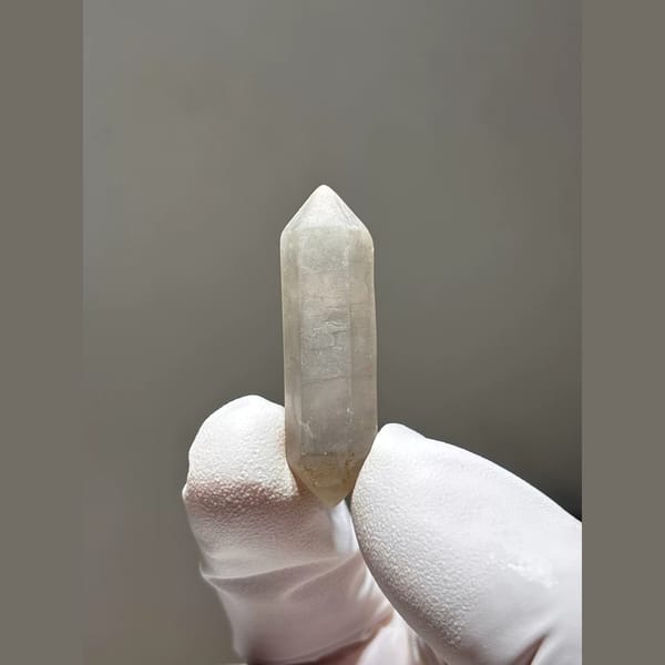 Frosted Water-Worn Double-Terminated Quartz from Yunnan, China — complete view