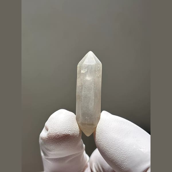 Frosted Water-Worn Double-Terminated Quartz from Yunnan, China — alternate view