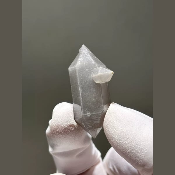 Grey Porcelain Double-Terminated Quartz from Yunnan, China — alternate view