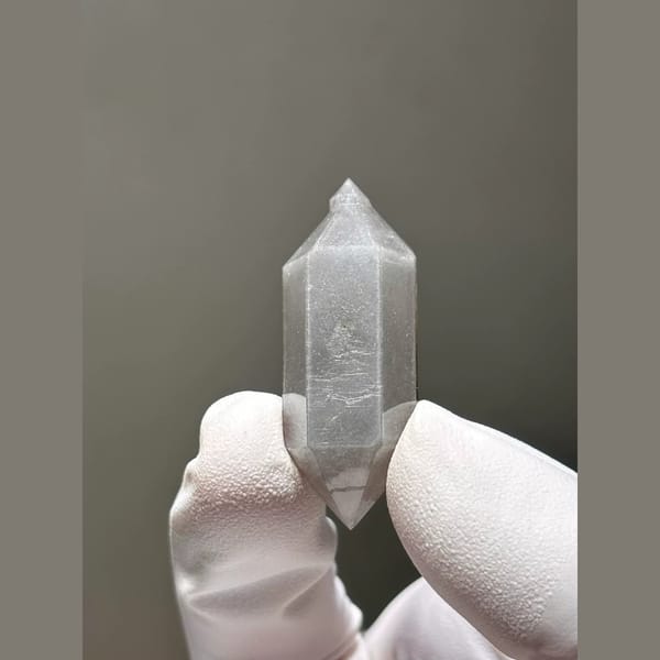 Grey Porcelain Double-Terminated Quartz from Yunnan, China — alternate view