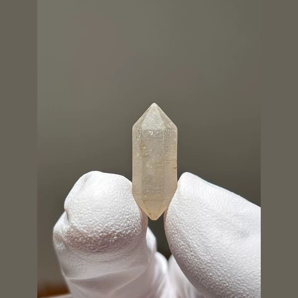Frosted Water-Worn Double-Terminated Quartz from Yunnan, China — complete view