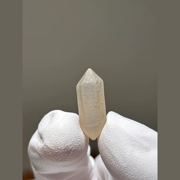 Frosted Water-Worn Double-Terminated Quartz from Yunnan, China — alternate view