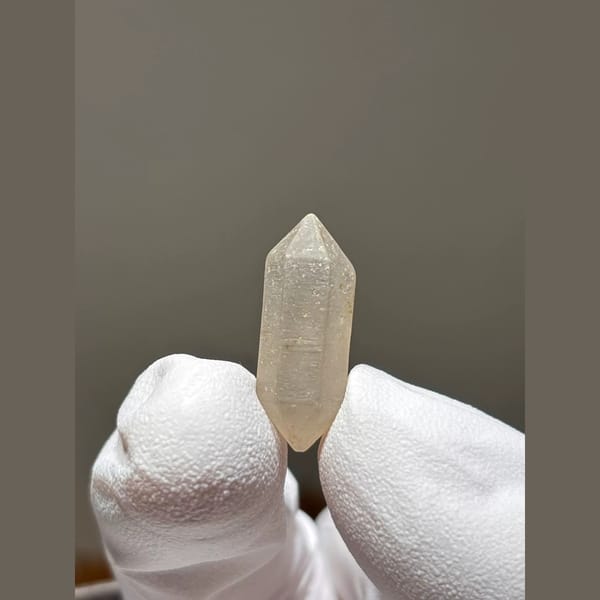 Frosted Water-Worn Double-Terminated Quartz from Yunnan, China — alternate view