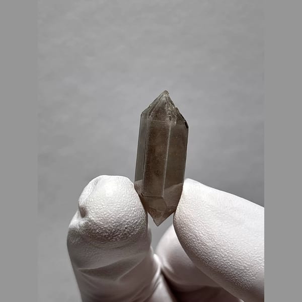 Tea-Tone Sketch Double-Terminated Quartz from Yunnan, China — detail view