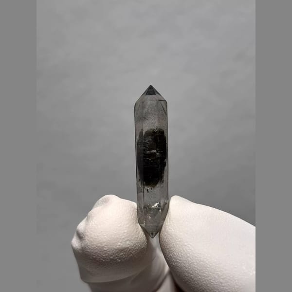 Black-Core Double-Terminated Quartz from Yunnan, China — detail view