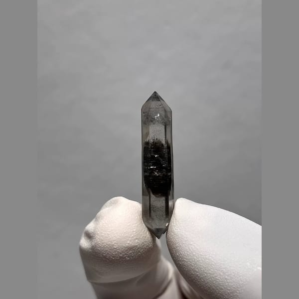 Black-Core Double-Terminated Quartz from Yunnan, China — detail view