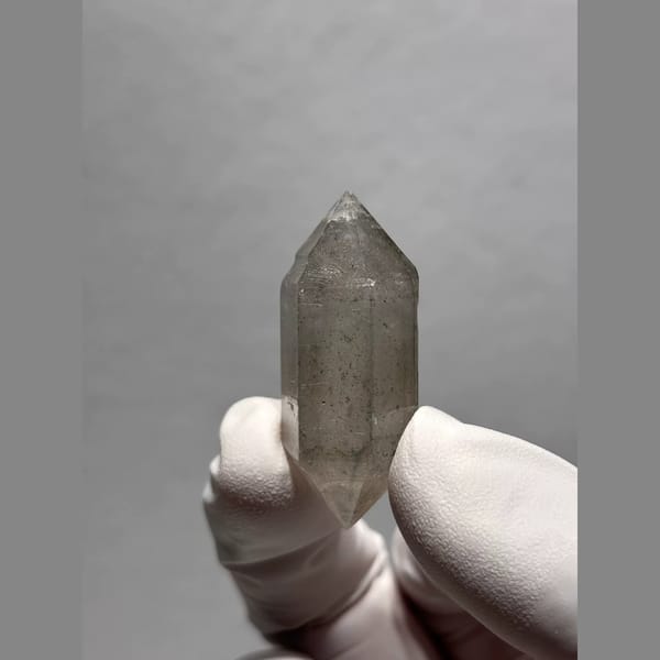 Sketch-Inclusion Double-Terminated Quartz from Yunnan, China — detail view