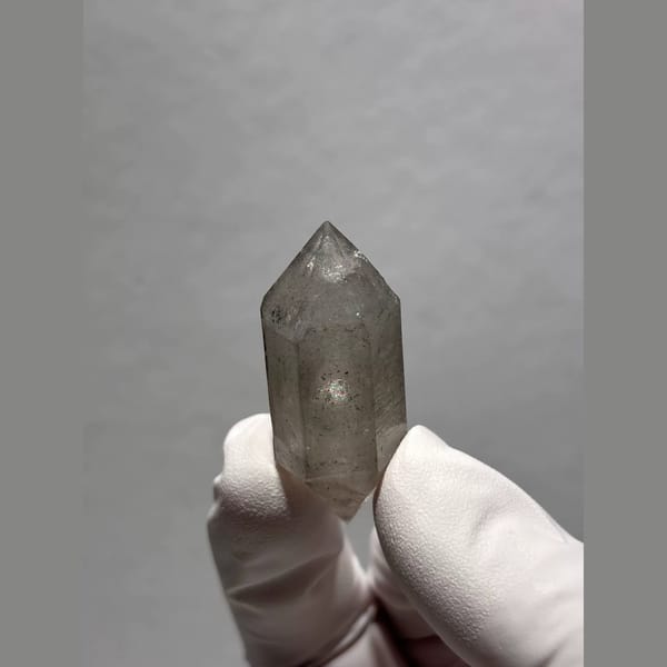 Sketch-Inclusion Double-Terminated Quartz from Yunnan, China — detail view