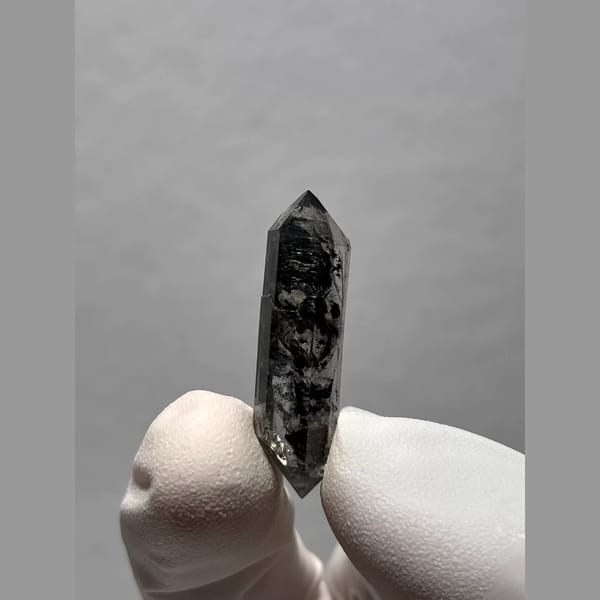 Black-Core Double-Terminated Quartz from Yunnan, China — detail view