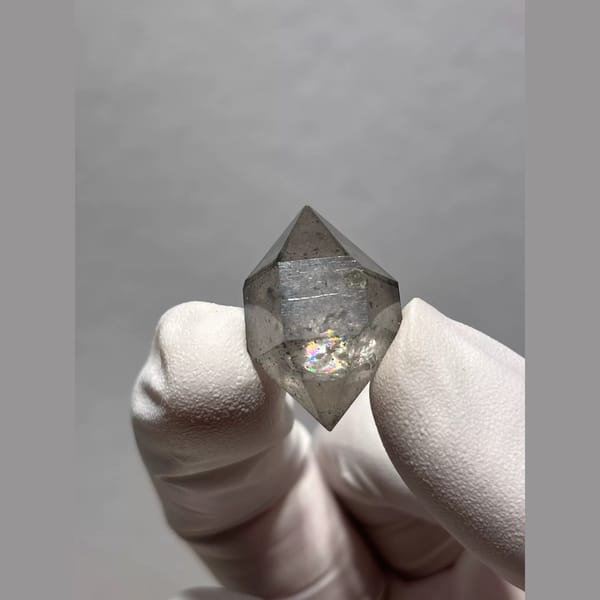 Sketch-Inclusion Double-Terminated Quartz from Yunnan, China — detail view