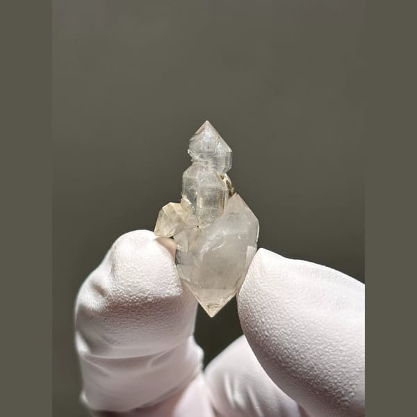 White-Sketch Double-Terminated Quartz from Yunnan, China — complete view