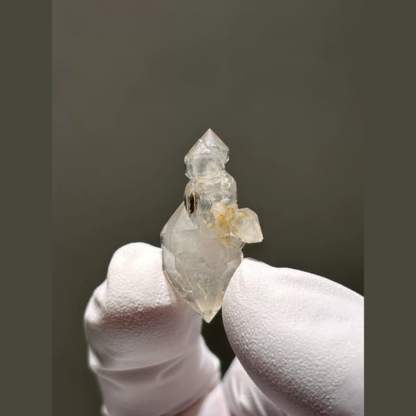 White-Sketch Double-Terminated Quartz from Yunnan, China — alternate view
