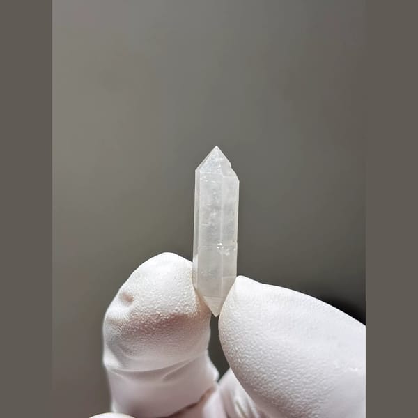White-Sketch Double-Terminated Quartz from Yunnan, China — complete view