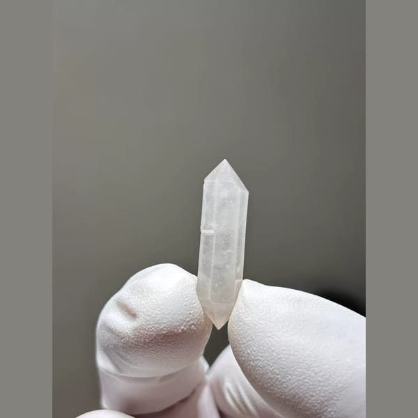 White-Sketch Double-Terminated Quartz from Yunnan, China — alternate view