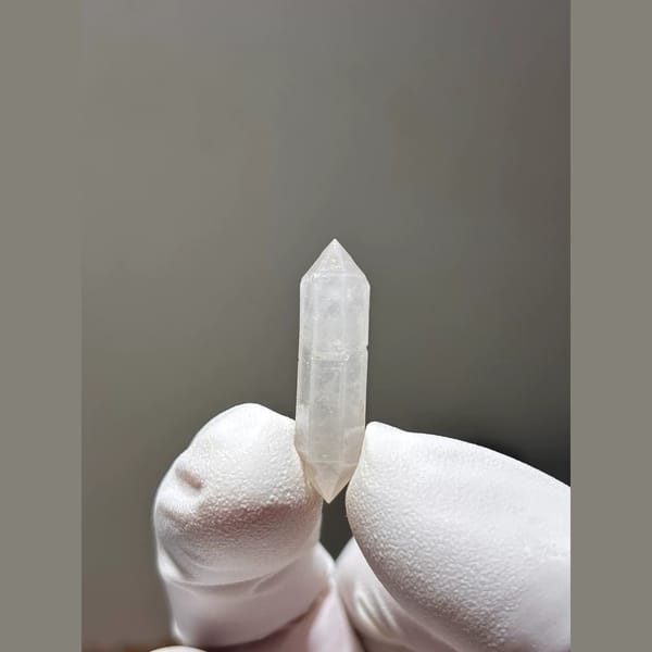 White-Sketch Double-Terminated Quartz from Yunnan, China — alternate view