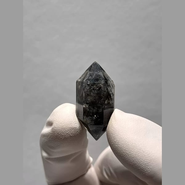 Black-Core Double-Terminated Quartz from Yunnan, China — complete view