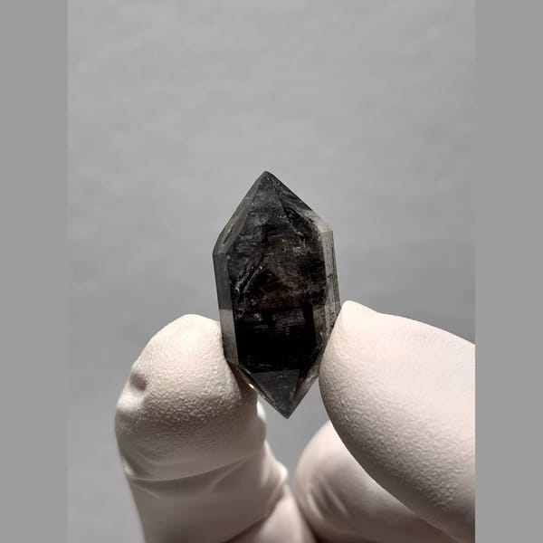 Black-Core Double-Terminated Quartz from Yunnan, China — detail view