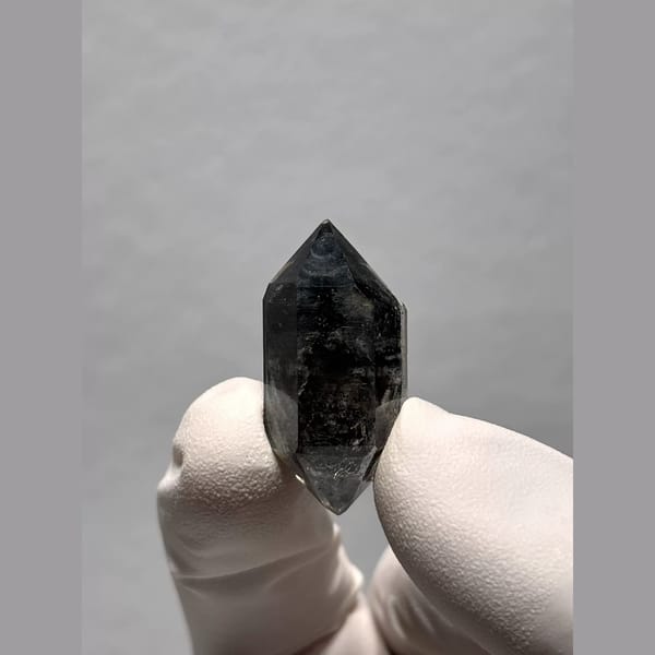 Black-Core Double-Terminated Quartz from Yunnan, China — detail view