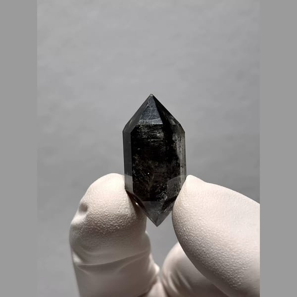 Black-Core Double-Terminated Quartz from Yunnan, China — detail view