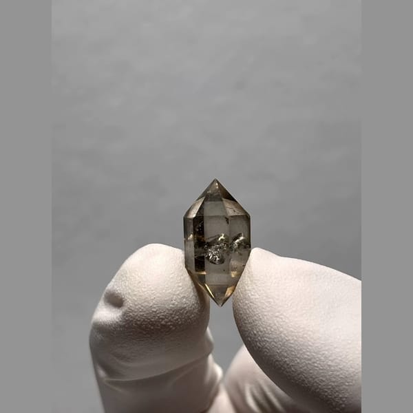 Light Smoky Double-Terminated Quartz from Yunnan, China — detail view
