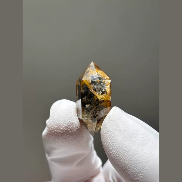 Amber-Coated Included Quartz from Yunnan, China — complete view