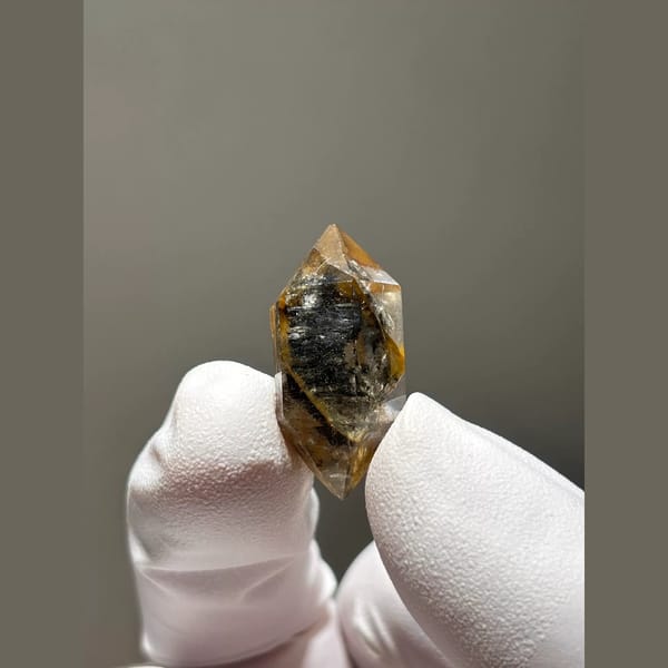 Amber-Coated Included Quartz from Yunnan, China — alternate view