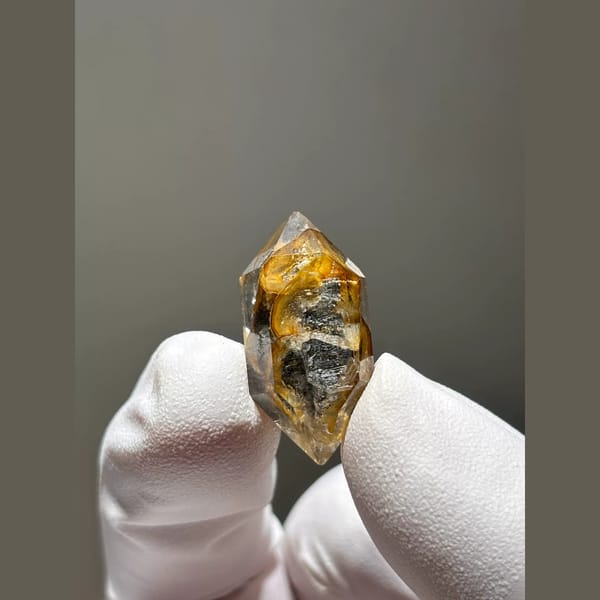 Amber-Coated Included Quartz from Yunnan, China — alternate view
