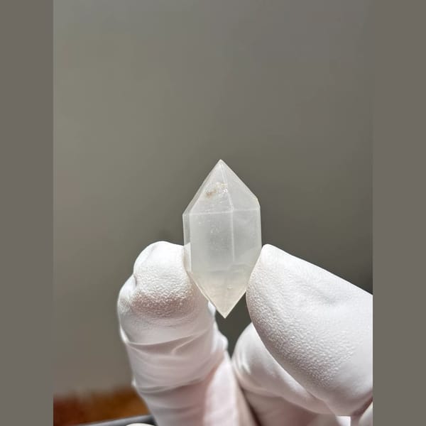 White-Sketch Double-Terminated Quartz from Yunnan, China — complete view