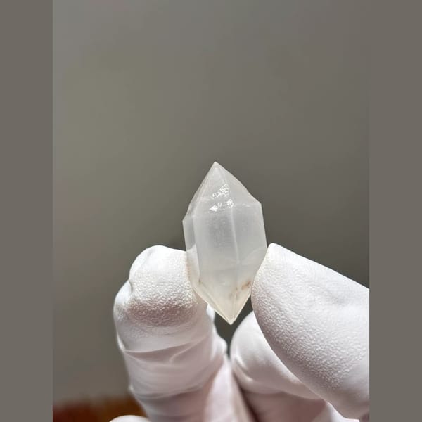White-Sketch Double-Terminated Quartz from Yunnan, China — alternate view